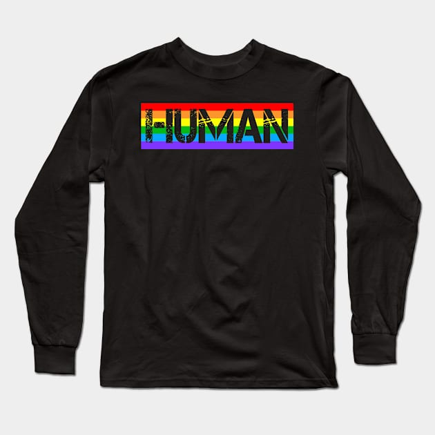 Human LGBT Gay Pride Lesbian Long Sleeve T-Shirt by LotusTee